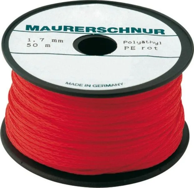 Maurerschnur PE 2,0mm 100m rot Overmann (Inhalt: 100 Meter - 0.07 € / 1 Meter)