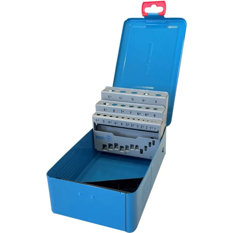 Metall Kassette leer für 1,0 - 10,5 + Kernlochmaße 0,5mm steigend