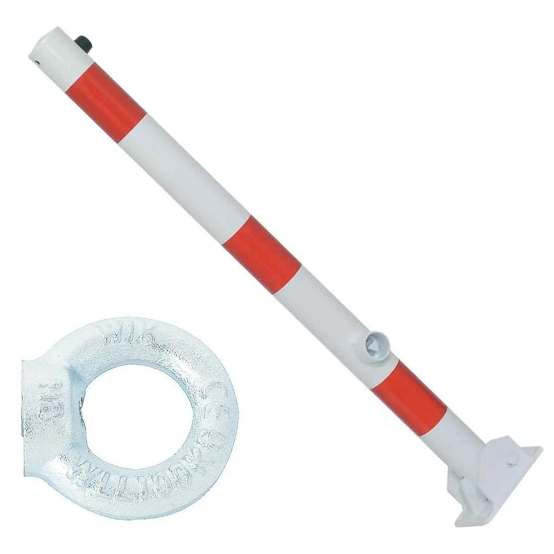 Absperrpfosten 60 mm, mit 0, 1 oder 2 Ösen, umlegbar, Dreikantverschluß, klappbar