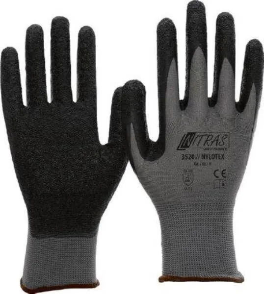Nitras Schutzhandschuh Nylotex 3520 Größe 8 grau schwarz