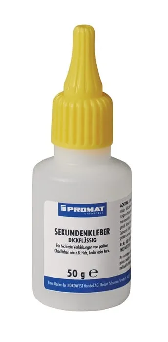 Sekundenkleber dickflüssig 50g farblos Flasche PROMAT CHEMICALS VE: 20St.