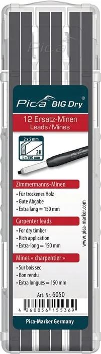 Minenset Pica BIG-Dry 12x graphit 2H trockenes HO 12 Minen/Set
