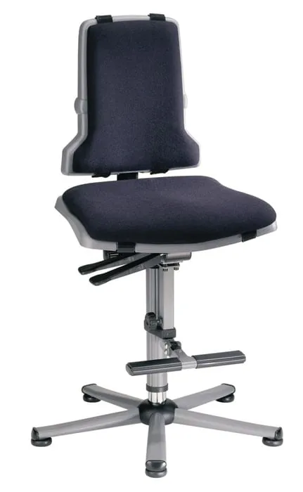 Arbeitsdrehstuhl Sintec C Bodengleiter+Aufstiegshilfe PP grau 580-850mm BIMOS