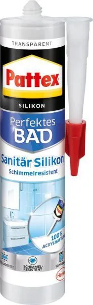 Pattex Premium Silikon Dusche und Bad 300 ml silbergrau (Inhalt: 0.3 Liter - 54 € / 1 Liter)