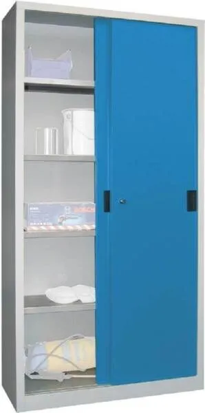 Pavoy Schiebetürenschrank 1000x400x1950mm Vollblechtüren RAL 7035 5012