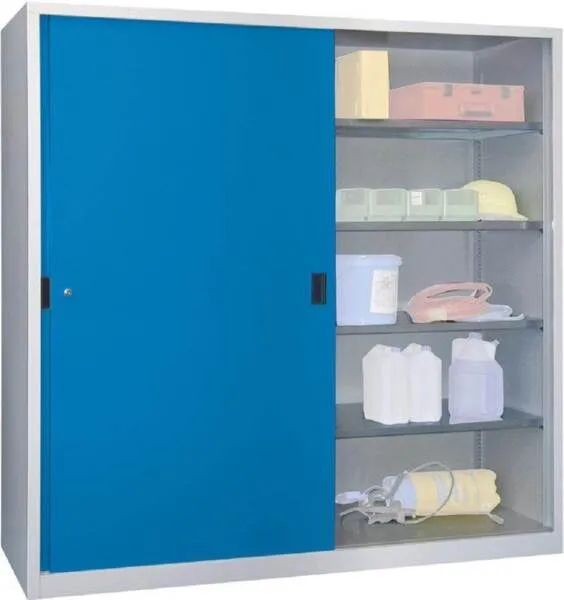 Pavoy Schiebetürenschrank 2000x600x1950mm Mitteltrennwand Vollblechtüren