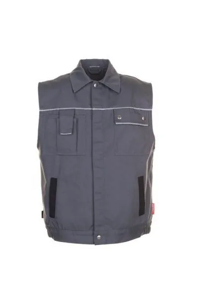 Planam Canvas 320 Arbeitskleidung Weste grau schwarz XXL