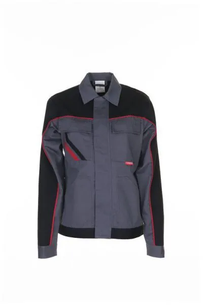 Planam Highline Damen Bundjacke schiefer schwarz rot Größe 40