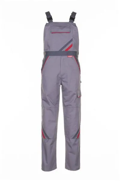 Planam Highline Latzhose zink schiefer rot Größe 54