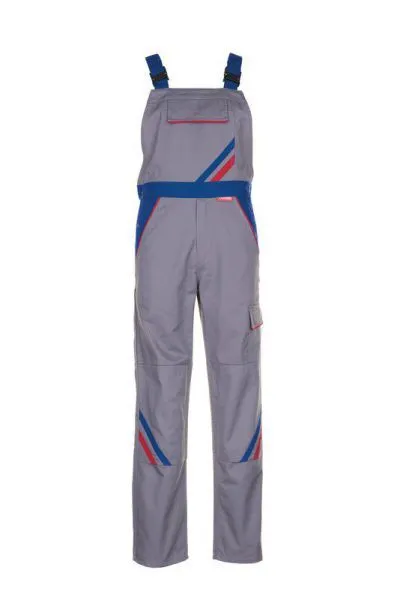 Planam Highline Latzhose zink kornblau rot Größe 50