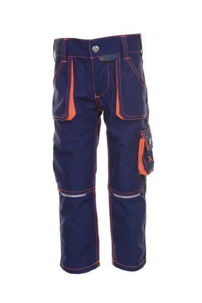 Planam Junior Bundhose marine orange Größe 134 140