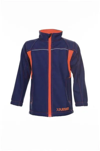 Planam Junior Softshelljacke marine orange Größe 158 164