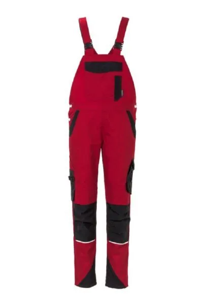 Planam Norit Damen Latzhose rot schwarz Größe 52