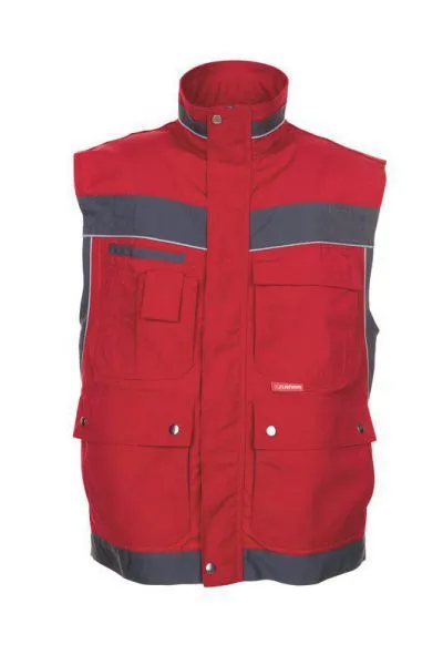 Planam Plaline Arbeitsweste rot schiefer XS