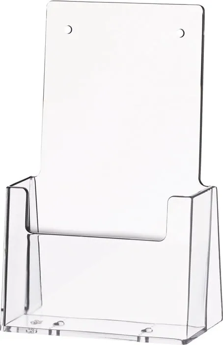 Tischprospekthalter 1/3 DIN A4/C6 lang Ku.transp.freistehend HELIT