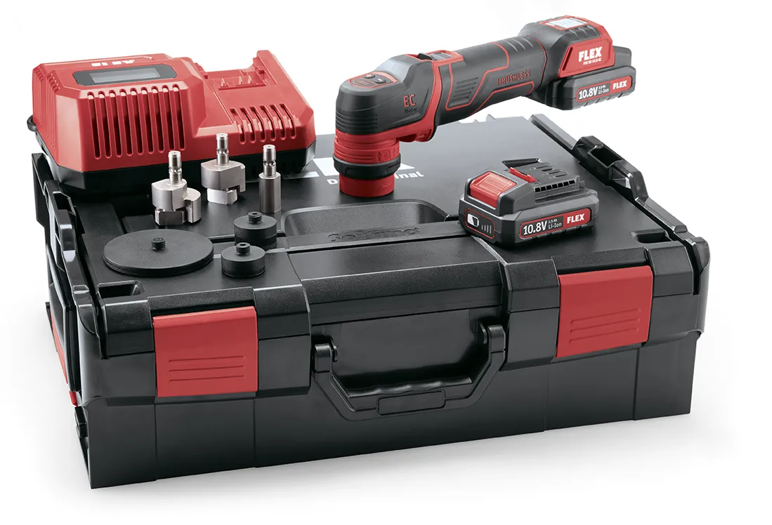 FLEX Akku Polierer Exzenterpolierer PXE 80 12 EC Set 418.102 30mm 80mm