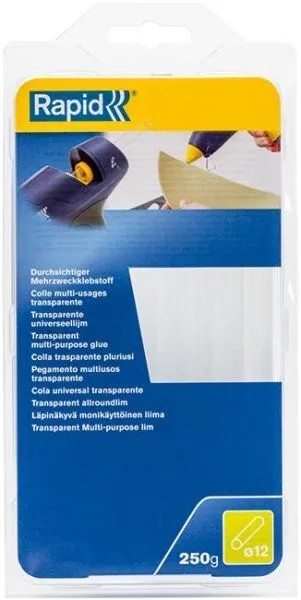 Rapid Klebesticks universal transparent Durchmesser 12 mm (Inhalt: 0.25 Kilogramm - 41.6 € / 1 Kilogramm)