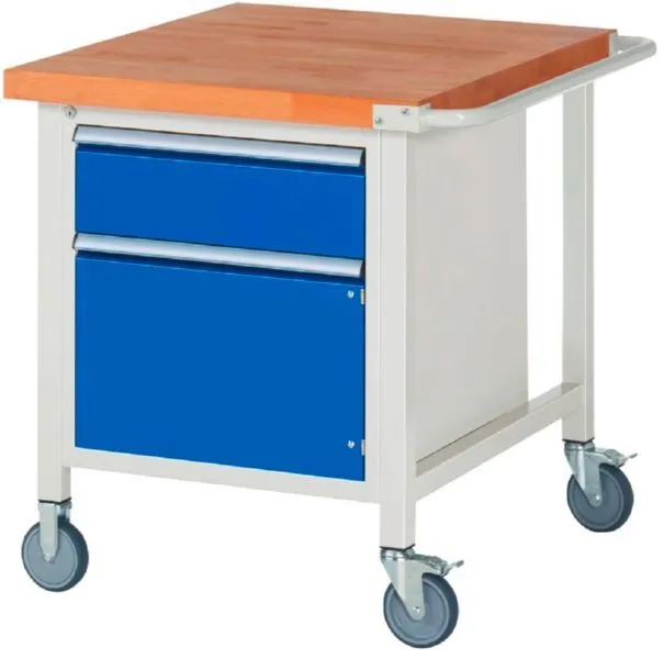 Rau Werkbänke Fahrbare Werkbank 8152 750 x 900 x 880 bis 1080 mm 1 Schublade 1 Tür