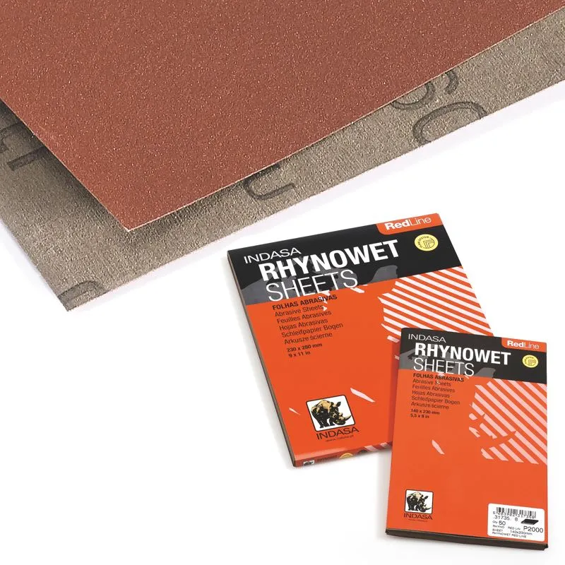 INDASA RhynoWet RedLine Nassschleifpapier 230x280mm P60 bis P2500 50 Stück