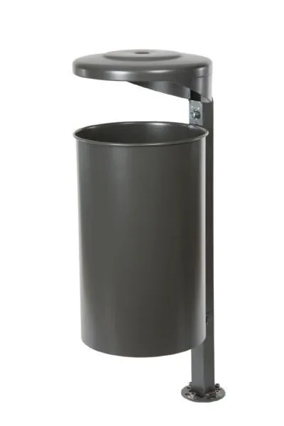 Renner Stand Abfallbehälter 55L DB703 mit Ascher zum Einbetonieren