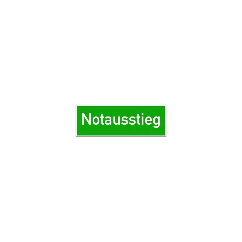 Rettungszeichen Notausstieg Folie 105x300 mm