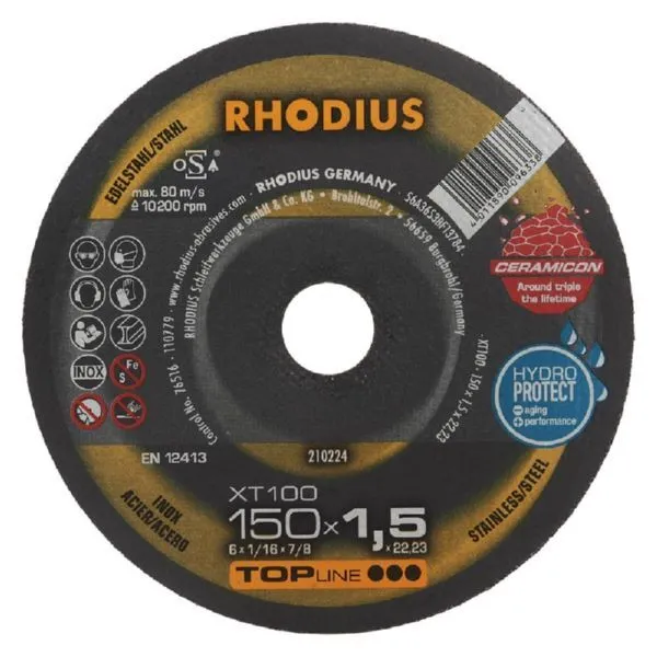 Rhodius XT100 Extradünne Trennscheibe Stärke 1,5 mm Durchmesser 150 mm