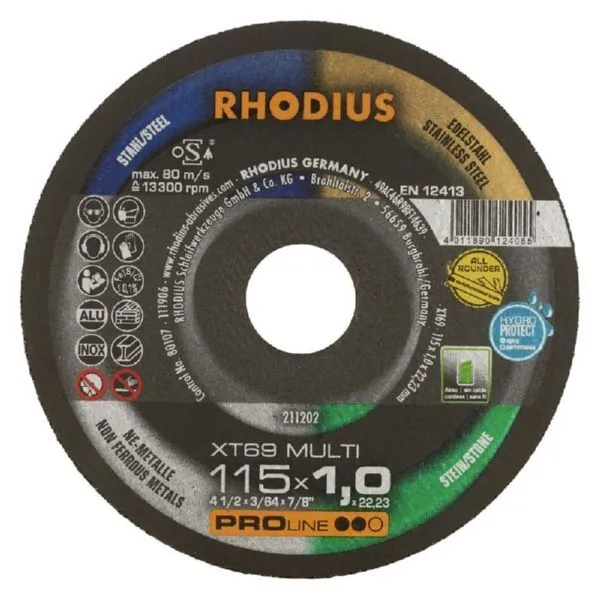 Rhodius XT69 MULTI Extradünne Trennscheibe Stärke 1,0 mm
