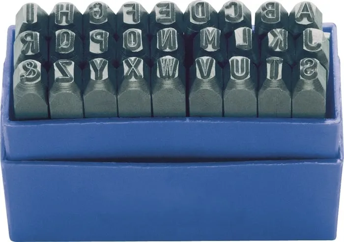 Schlagbuchstabensatz 329 27-tlg.Großbuchstaben A-Z Schrift-H.3mm in Ku.-Box