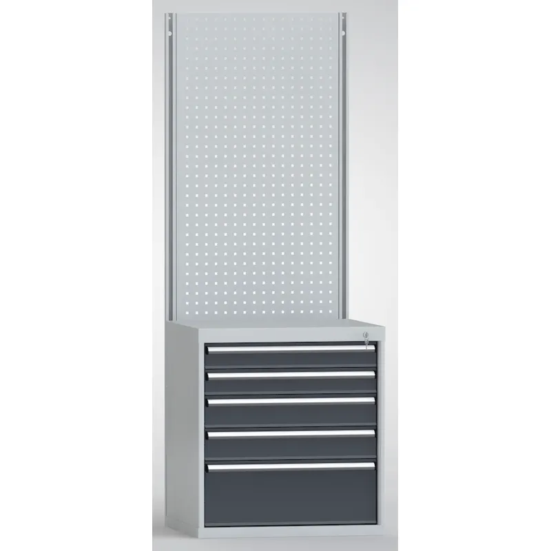 Schubladenschrank mit C-Ständer und Lochplatte