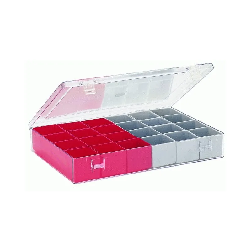 Sortimentskasten mit farbigen Einsatzkästen 4.03 - 24 Einsätze