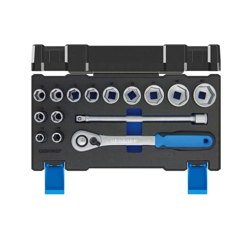 Steckschlüssel-Satz 1/2" 15-tlg 6-kant 10-32 mm