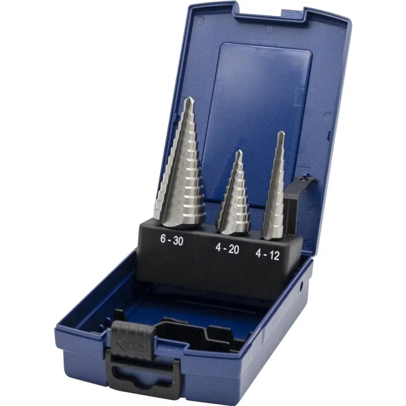 Stufenbohrersatz HSS 4-30 mm 3-tlg