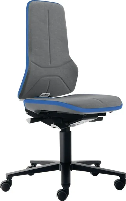 Arbeitsdrehstuhl Neon Rollen Supertec-Gewebe grau blau 450-620mm BIMOS