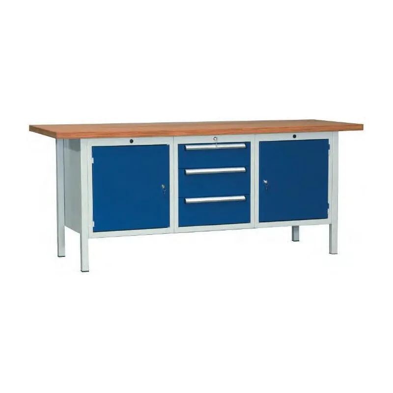 Werkbank 2000mm mit 3 Schubladen und 2 Türen
