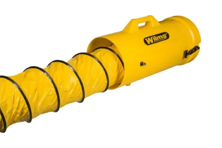 Wilms SK-25 Kanister mit flexiblem Luftschlauch 7,6 m 200 mm Durchmesser für AV 1600
