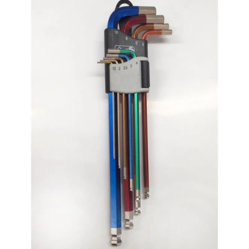 Winkelschraubendreher-Satz mit Kugel farbig   1,5 - 10mm