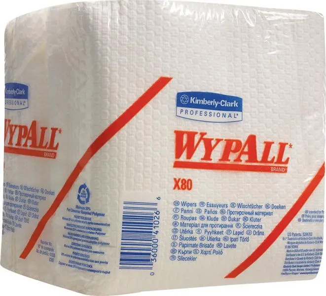 Kimberly-Clark Wypall X80 Wischtücher 31,5 x 33 weiß (Inhalt: 4 Beutel - 15.73 € / 1 Beutel)