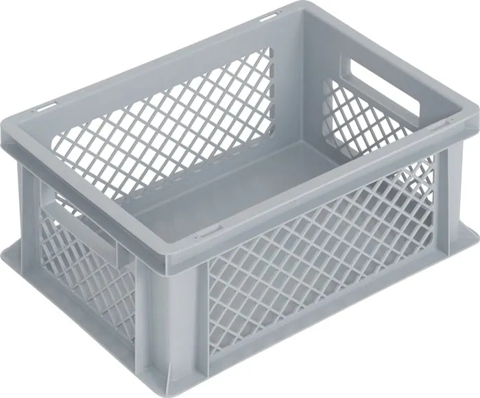 Transportbehälter L400xB300xH170mm grau PP Durchfassgr.Seitenwände durchbrochen