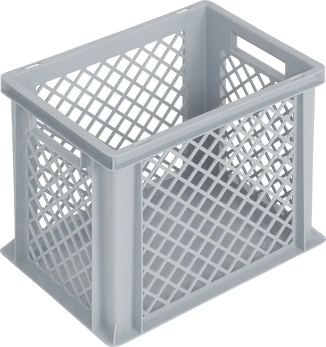 Transportbehälter L400xB300xH320mm grau PP Durchfassgr.Seitenwände durchbrochen