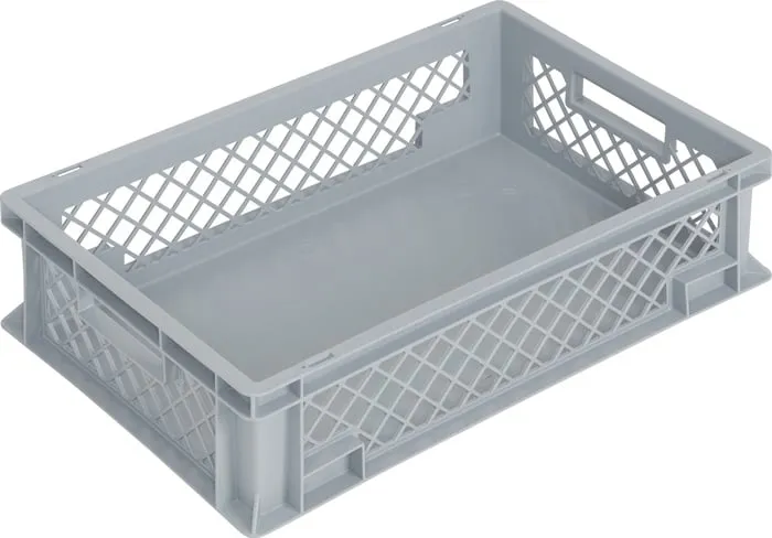 Transportbehälter L600xB400xH150mm grau PP Durchfassgr.Seitenwände durchbrochen