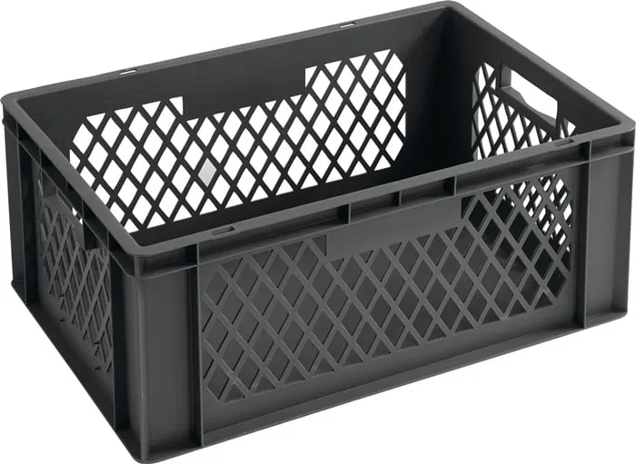 Transportbehälter L600xB400xH270mm grau PP Durchfassgr.Seitenwände durchbrochen