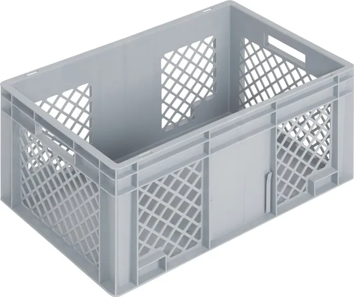 Transportbehälter L600xB400xH280mm grau PP Durchfassgr.Seitenwände durchbrochen
