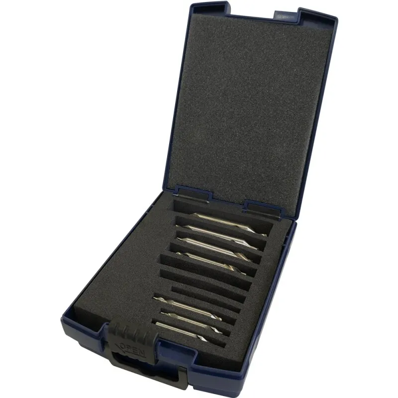 Zentrierbohrer in Kunststoffkassette DIN 333 Form A HSS, 7-tlg.