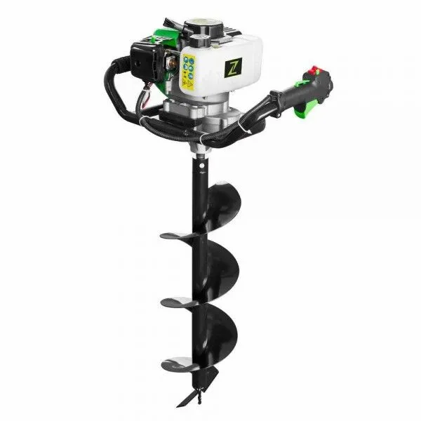 ZIPPER Erdbohrer ZI-ELB70 Erdlochbohrer inkl. 3 Bohrer 100/150/200mm